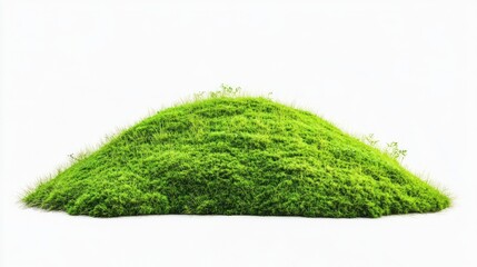 real green hill isolated on white background