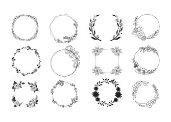 Floral Wreath vector, Floral Wreath clipart, Floral Wreath silhouette