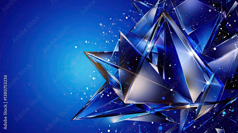 Aufkleber a dynamic digital background with bold blue geometric elements forming a modern pattern.