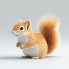 Obraz premium Delightful 3d illustration of a cute jungle squirrel with an endearing expression in full body view