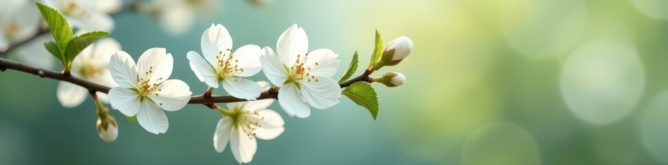 Fototapeta premium Delicate white acacia branch, leaves & blossoms , outdoor, graphic, acacia