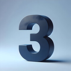 Fototapeta premium 3d dark blue number 3 isolated