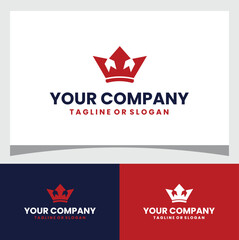 Obraz premium Crown and Arrow Logo Symbol of Success and Glory