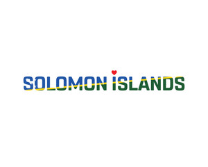 I love Solomon Islands, I love Solomon Islands typographic design with flag typography and heart on white background, Vector design of I love Solomon Islands, Solomon Islands National Day Design