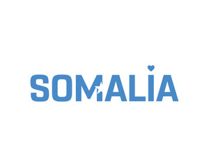 I love Somalia, I love Somalia typographic design with flag typography and heart on white background, Vector design of I love Somalia, Somalia National Day Design