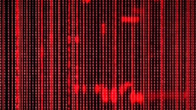 Red Background With Binary Code for Cyber Security Design Generative AI