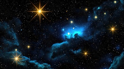 A minimalistic black background with scattered twinkling stars, perfect for cosmic themes.