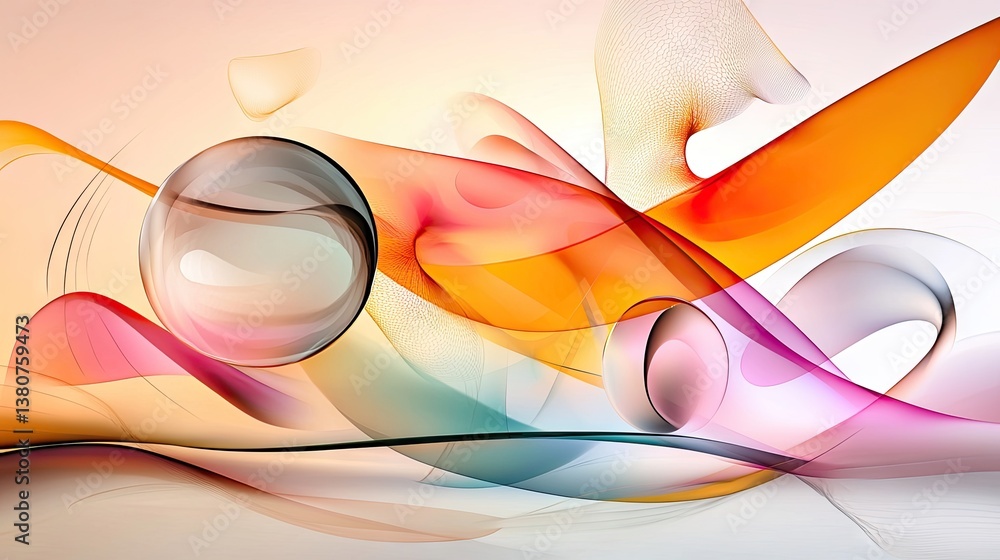 Poster a modern artistic design with a gradient transition between pink and orange.
