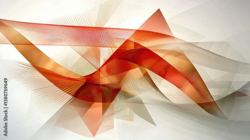 Poster a modern background with geometric red lines forming a web on a white canvas.