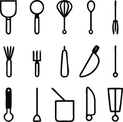 Cooking And Kitchen Icon Pack Vector