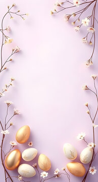 Easter day background for greetings in potrait