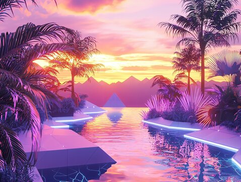 Synthwave Sunset Paradise