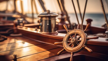 steering wheel of a ship