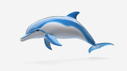 Obraz premium Adorable 3d striped dolphin full body illustration perfect for children's books and educational materials