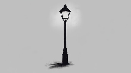 Obraz premium Street light object silhouette. Flat road metal lamp symbol icon. Vintage electricity urban lantern light, exterior old lamp Vector illustration