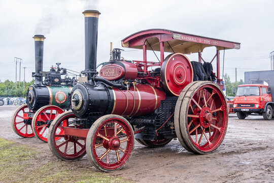 Ballymena, Northern Ireland - July 20th, 2024: vintage tractor and steam engine rally, Marshall S type traction engine, 1927. 
