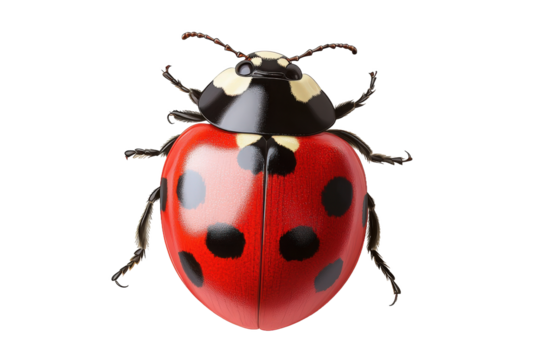 Red Ladybug with Black Spots with white background