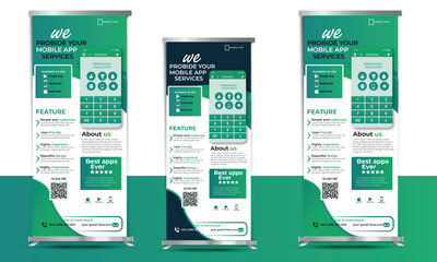 Roll-up banner template, mobile shop rollup banner design