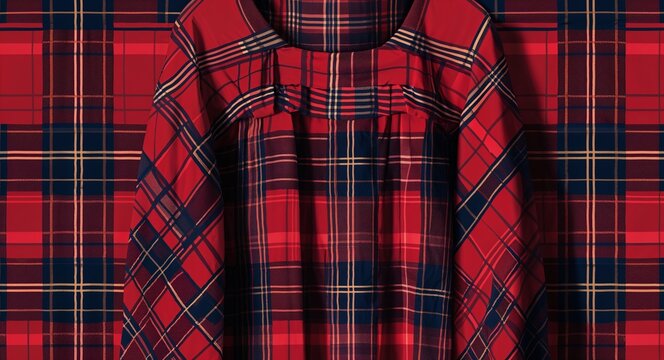 Plaid pattern in cranberry clothing in illustration background