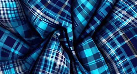 Plaid pattern in cyan clothing in illustration background