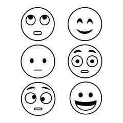 A diverse set of emoji vector illustrations featuring various facial expressions, emotions, and reactions. Perfect for social media, messaging apps, digital communication, and graphic design projects