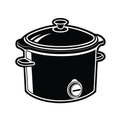 Rice cooker silhouette, Vector design isolated on a white background.