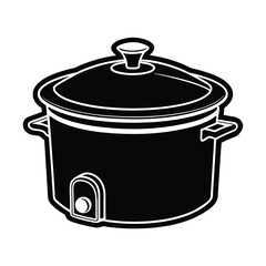 Rice cooker silhouette, Vector design isolated on a white background.