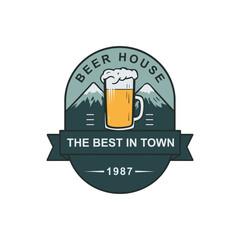 Beer house the best in town vector design, and logo design