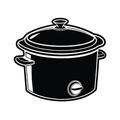 Rice cooker silhouette, Vector design isolated on a white background.