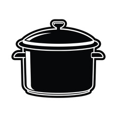 Rice cooker silhouette, Vector design isolated on a white background.