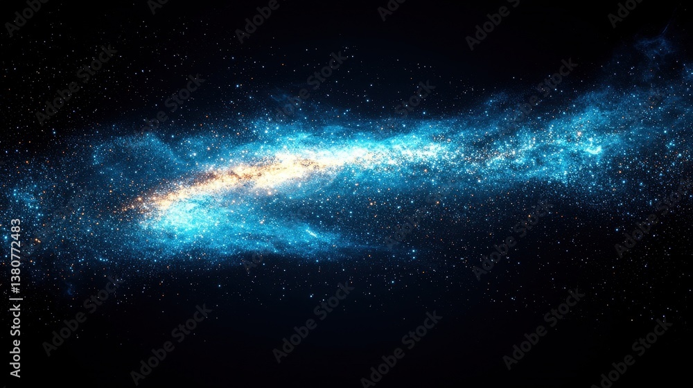 Poster stunning view of bright galactic structure in deep space background