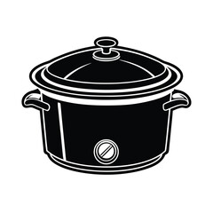 Rice cooker silhouette, Vector design isolated on a white background.