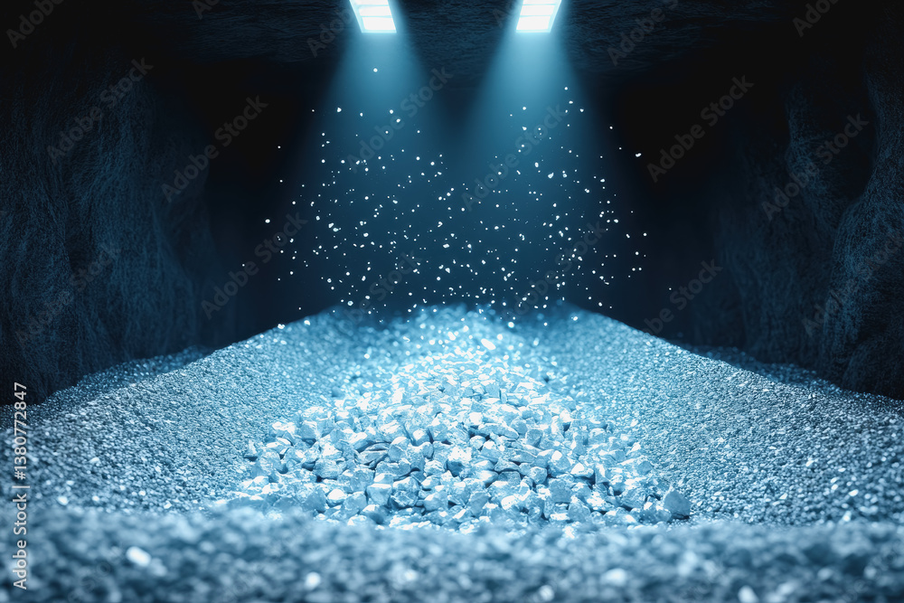 Aufkleber mysterious cave interior illuminated by natural light filtering down from above creating a stunning 