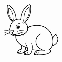 Obraz premium Cute cartoon vector illustration of a happy bunny for Easter and spring