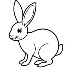 Obraz premium Cute cartoon vector illustration of a happy bunny for Easter and spring