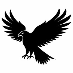 Fototapeta premium Eagle in flight vector silhouette illustration
