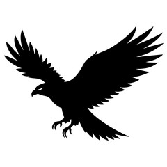 Fototapeta premium Eagle in flight vector silhouette illustration
