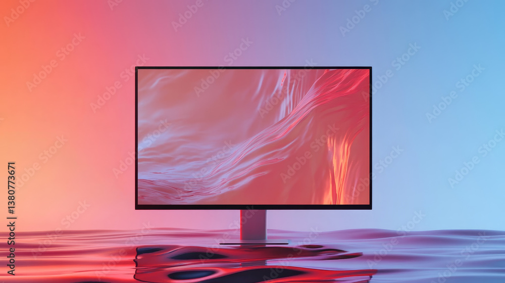 Poster computer monitor isolated on transparent background, vector eps10