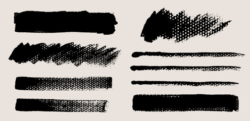 Vector brush stroke backgrounds collection. Painted rectangle, square, diagonal, long and wide shapes. Grunge distress texture. Artistic brush banners