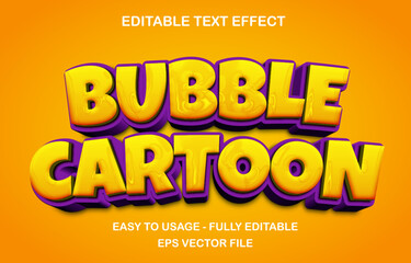 Bubble cartoon 3d text effect cartoon text style 