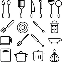 Obraz premium Cooking Icons Vector Art