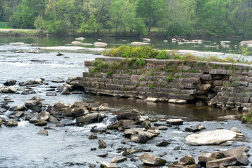 Mill Ruins from the 1800s on the Saluda River in Columbia South Carolina