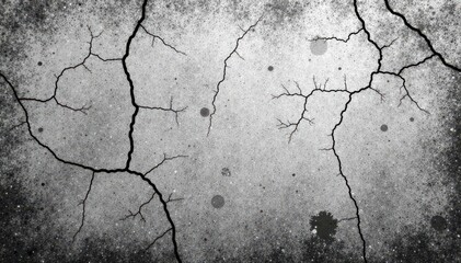 Obraz premium High contrast black & white grunge Cracked, weathered concrete surface , decay, design, abstract