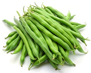 Fototapeta premium Green beans isolated on white background.