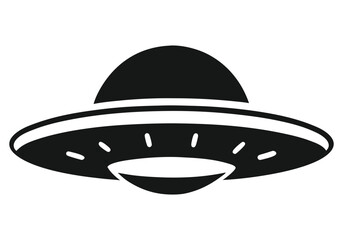 a ufo icon  silhouette  isolated on white background 