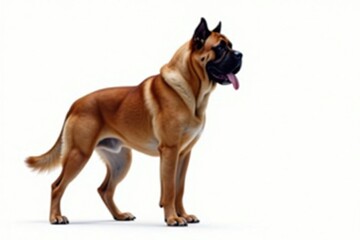 Obraz premium Majestic Mastiff, powerful stance, white background, headshot, animal