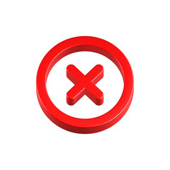 Obraz premium cancel icon 3d red color rendering realistic app button