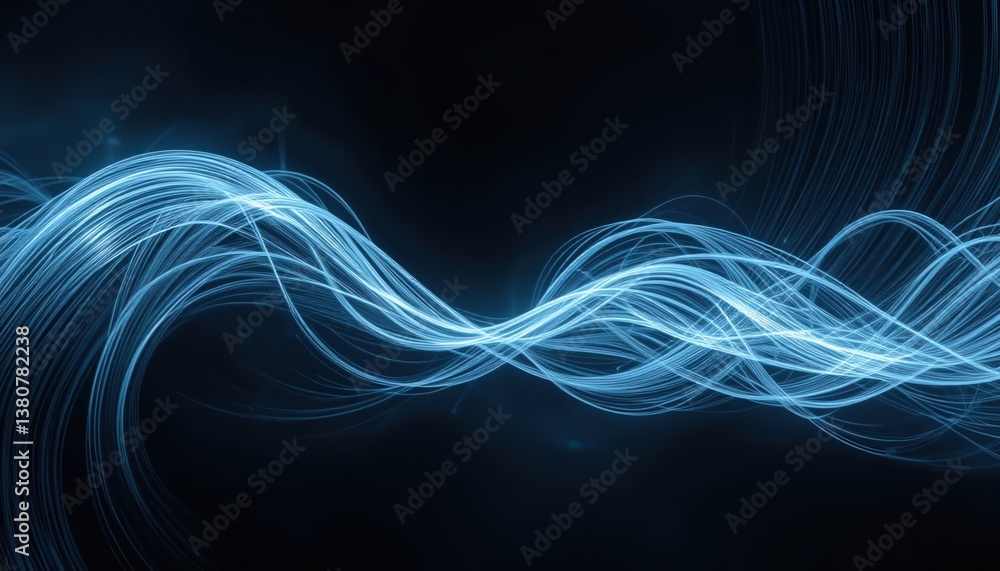 Aufkleber dynamic abstract light waves digital environment graphic design futuristic concept dark background c