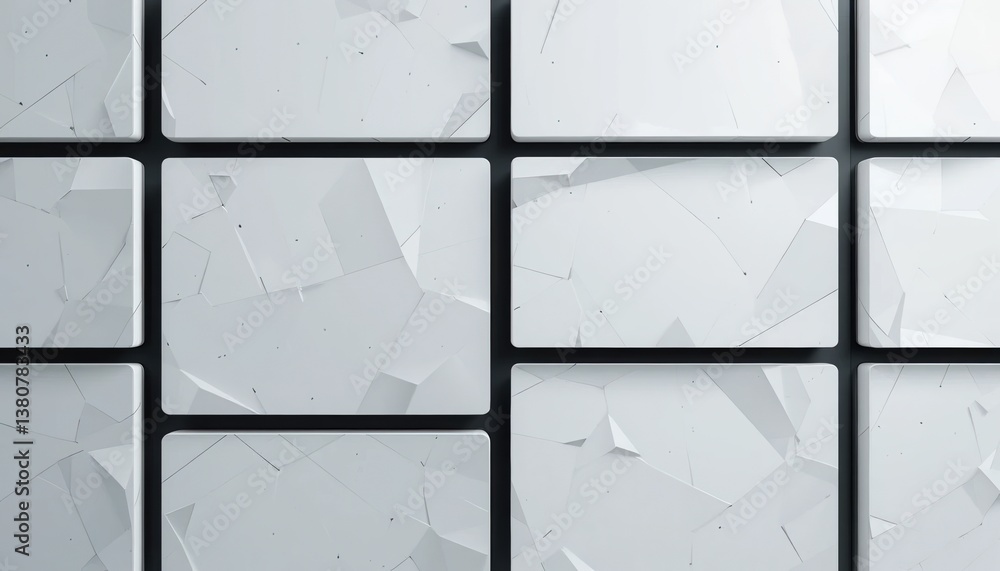 Poster dynamic textured white panels modern interior design digital background minimalistic environment clo
