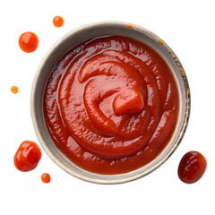 tomato ketchup on a plate top view 